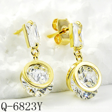 Fashion 18k Gold Jewelry Dangle Earrings 925 Silver (Q-6823Y)